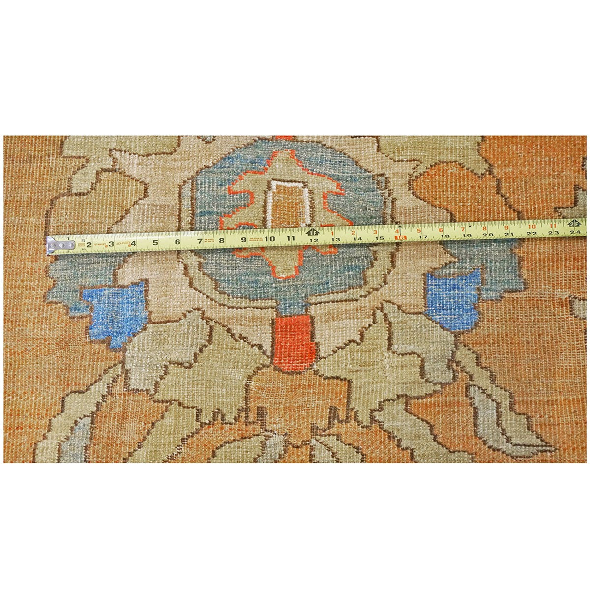 19th Century Antique Persian Sultanabad 15x19 Tan & Blue Area Rug #9902408 image 11