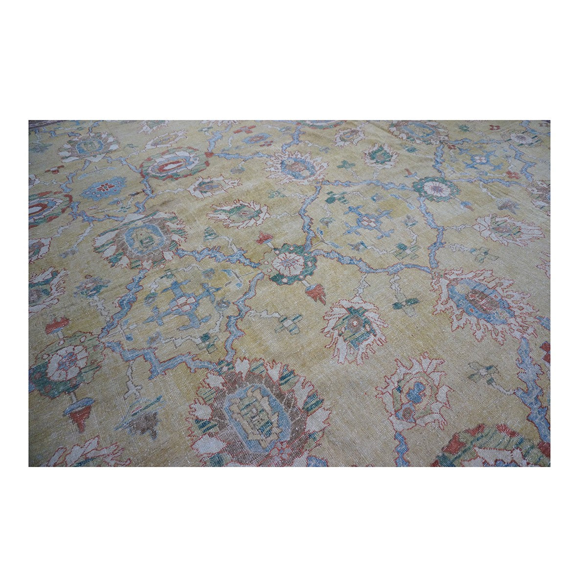 1880s Antique Persian Sultanabad Wool Rug 16x19 Tan Area Rug #1142157 image 5