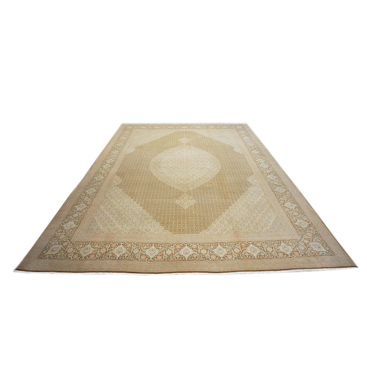 Antique Persian Tabriz 10X14 Ivory, Tan, & Brown Area Rug #9901536 image 1