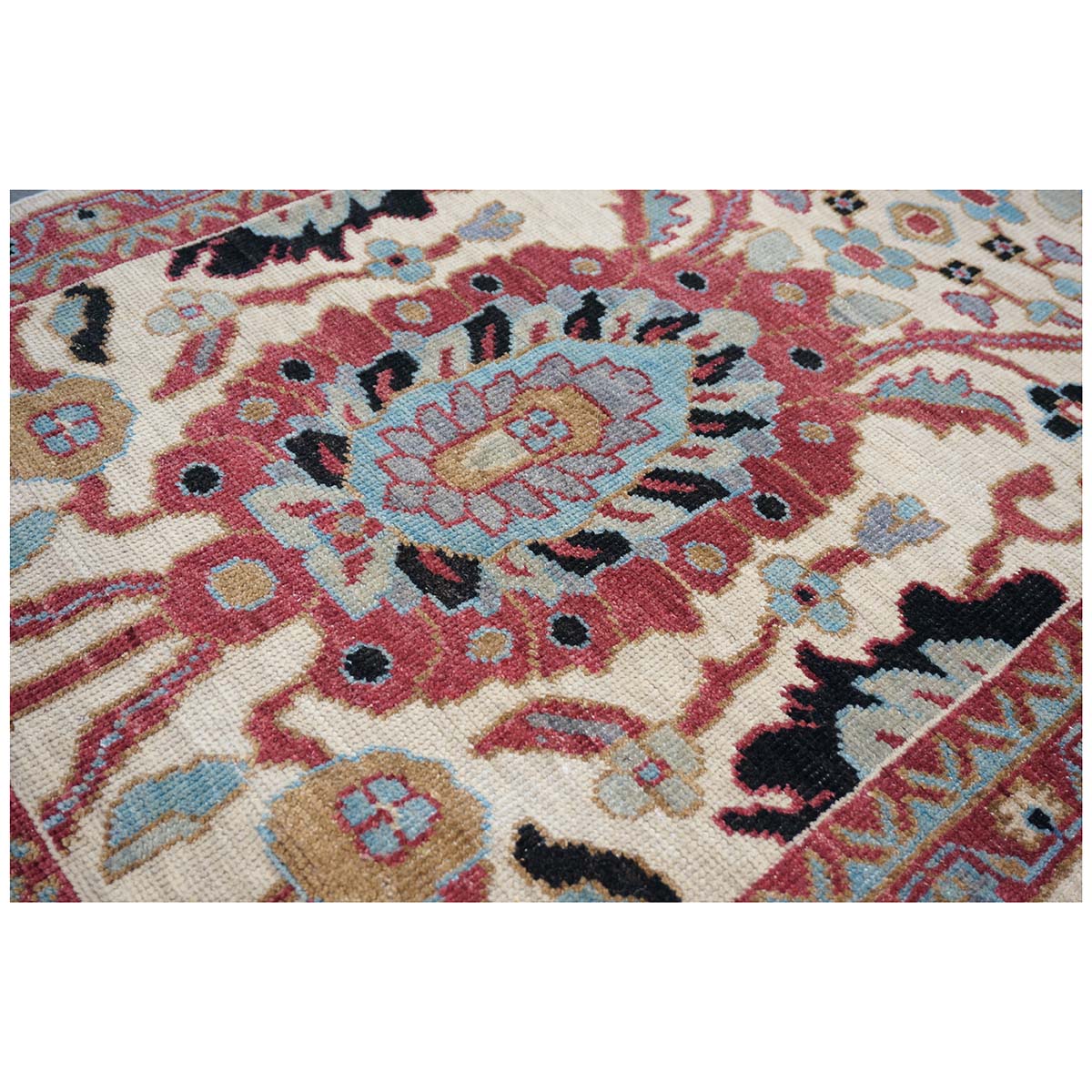 21st Century Sultanabad 3x12 Ivory, Red, & Blue Hallway Runner Rug #1143666 image 8