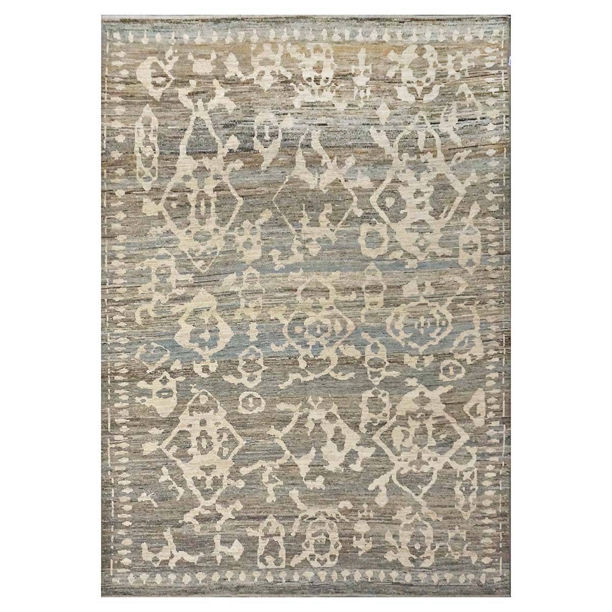 21st Century Turkish Oushak 8X12 Gray, Ivory & Charcoal  Handmade Area Rug #1144090 image 0