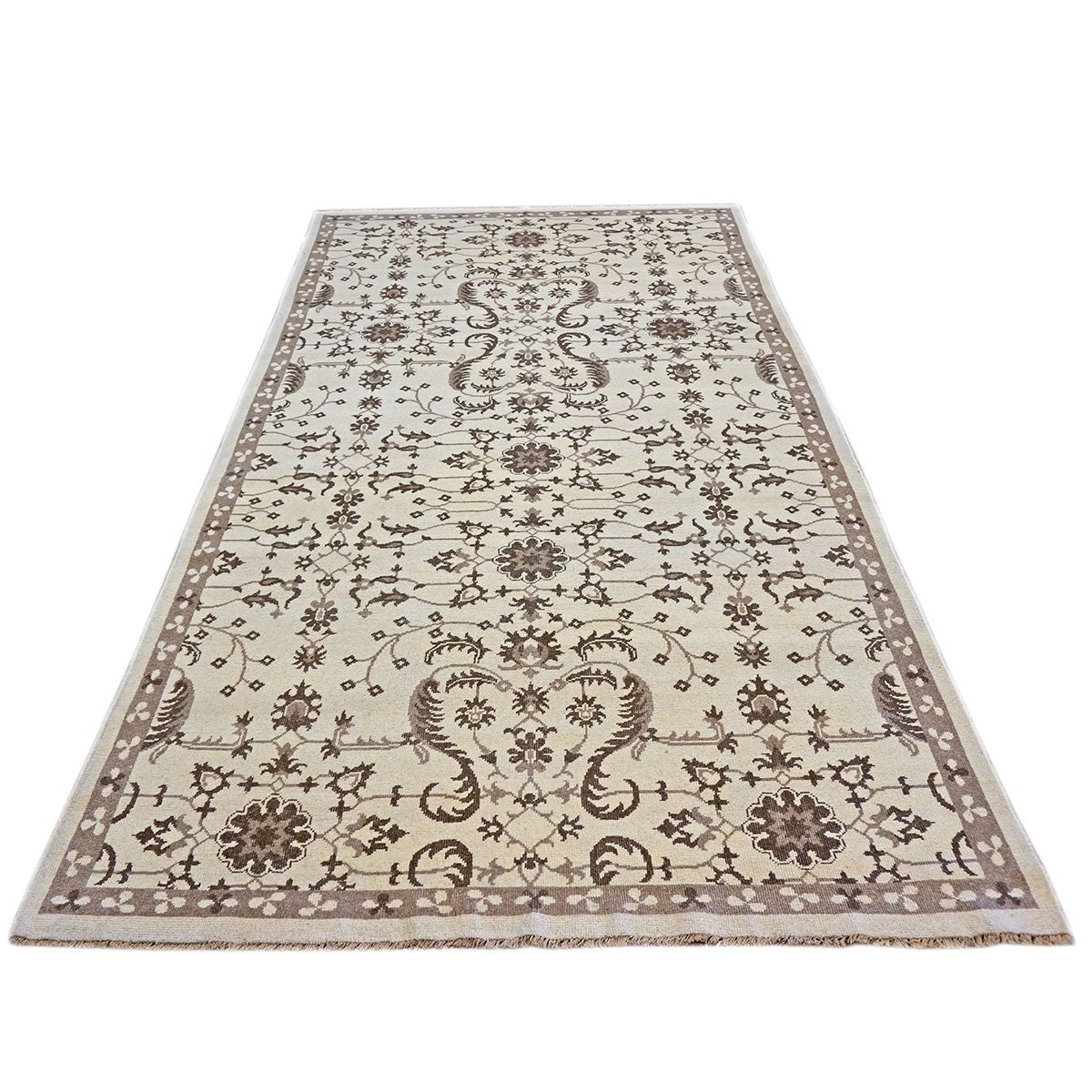 21st Century Sultanabad 6x10 Ivory & Brown Handmade Area Rug #1143396 image 2