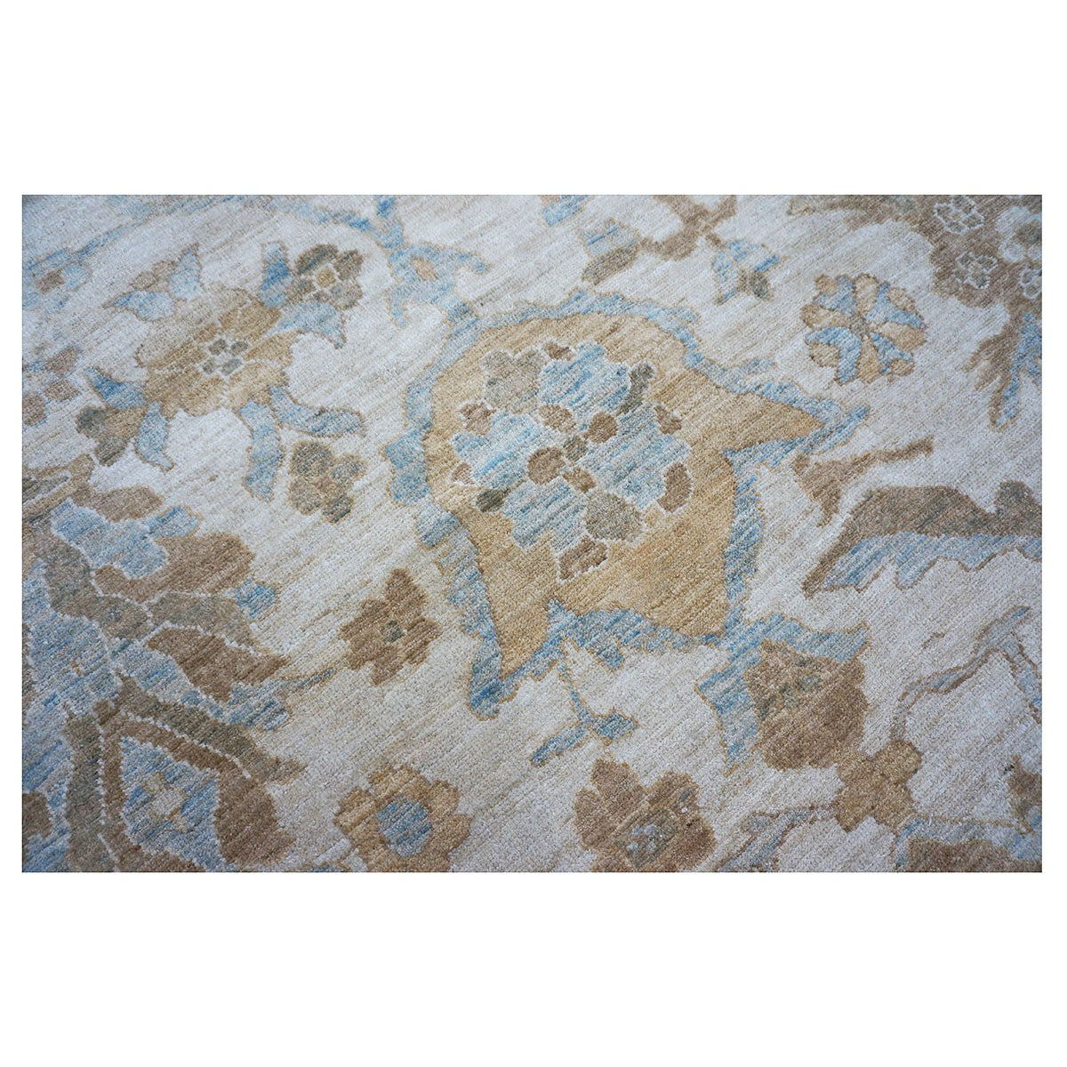 Persian Sultanabad 10x14 Ivory & Tan Handmade Area Rug #1141111 image 5