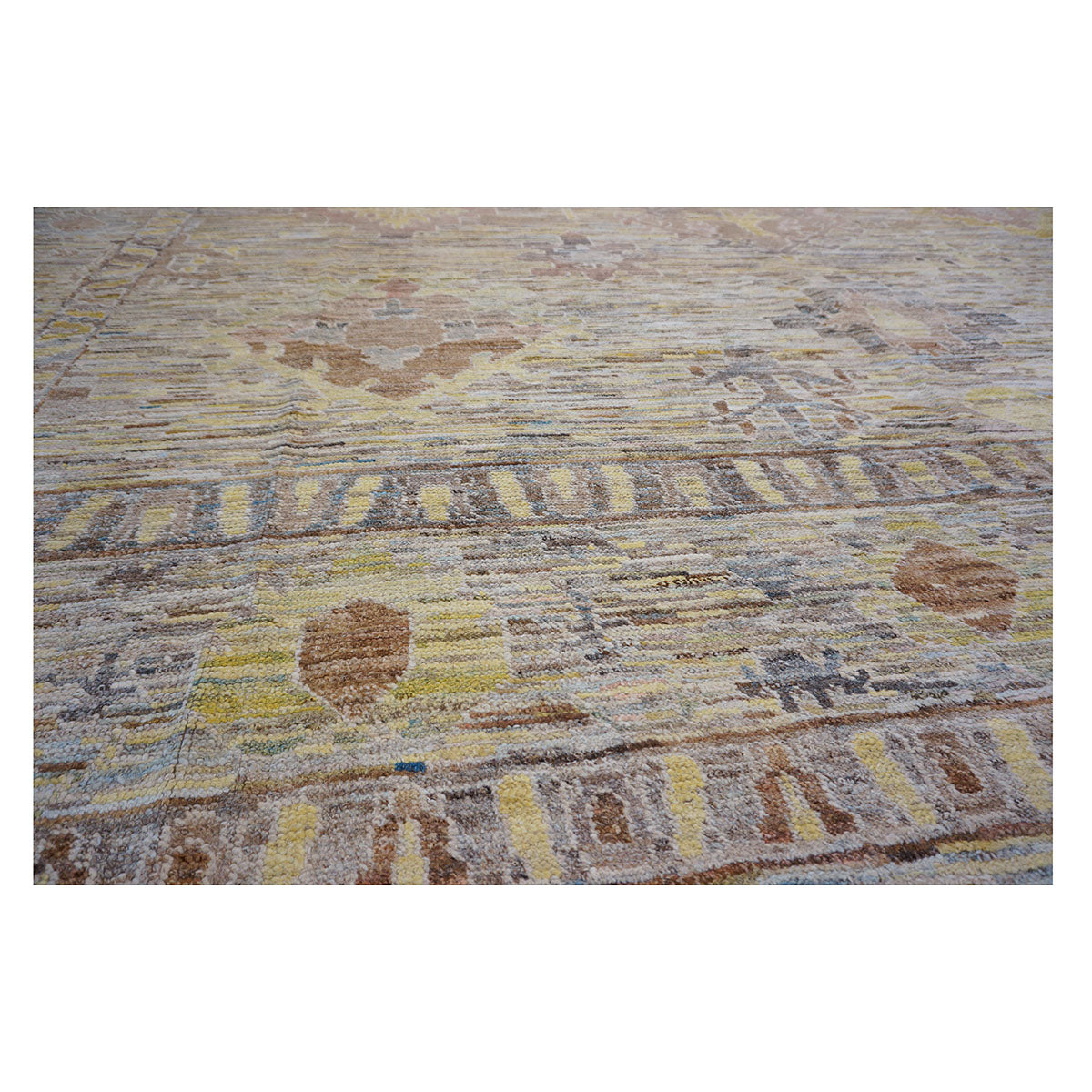 21st Century Turkish Oushak 12X15 Gold, Slate Blue& Ivory Handmade Area Rug #1144127 image 8