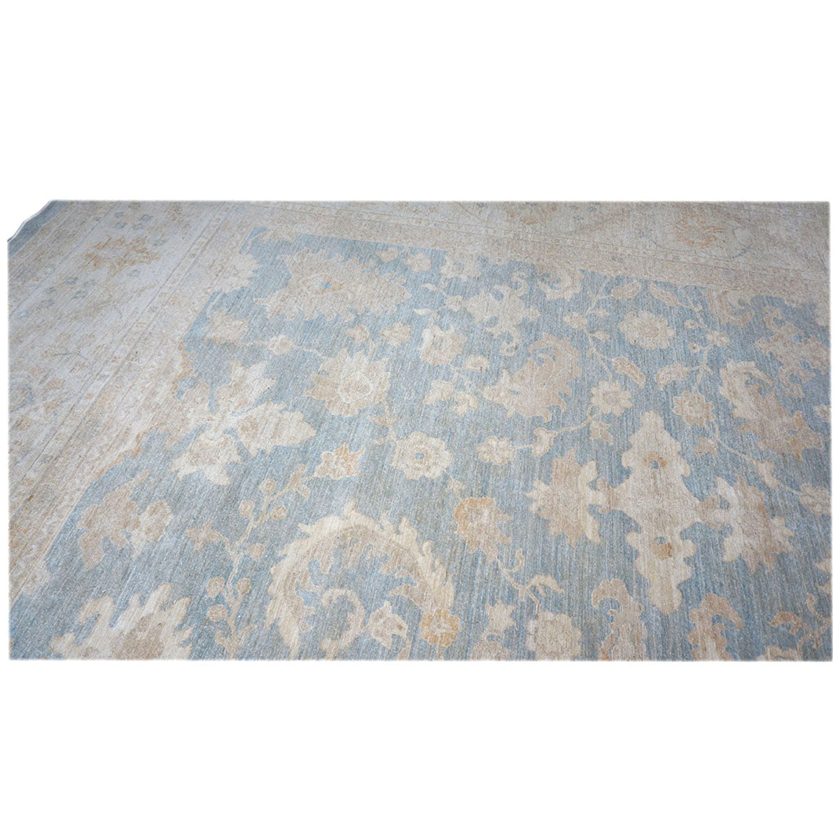 Afghan Oushak 12x15 Blue & Ivory Handmade Area Rug #1142741 image 5