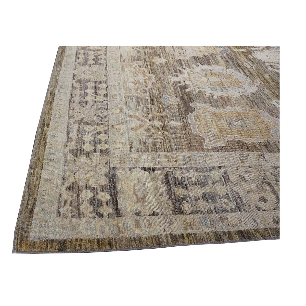 21st Century Turkish Oushak 15x23 Brown, Charcoal, & Ivory Handmade Oversized Rug #1144066 image 5