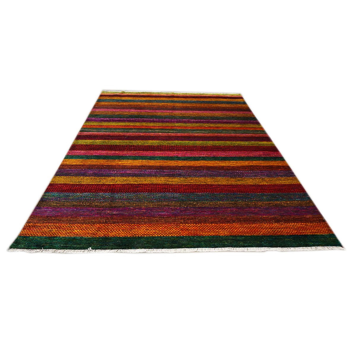 Indian Modern Silk Ikat 9x12 Vibrant Multicolor Area Rug #9902755 image 1