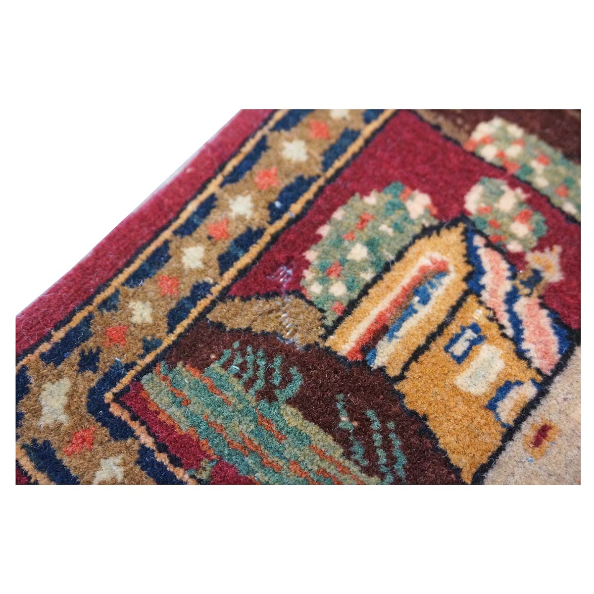 Antique Persian Kashan Wool 4X7 Multicolor Handmade Pictorial Area Rug #9900881