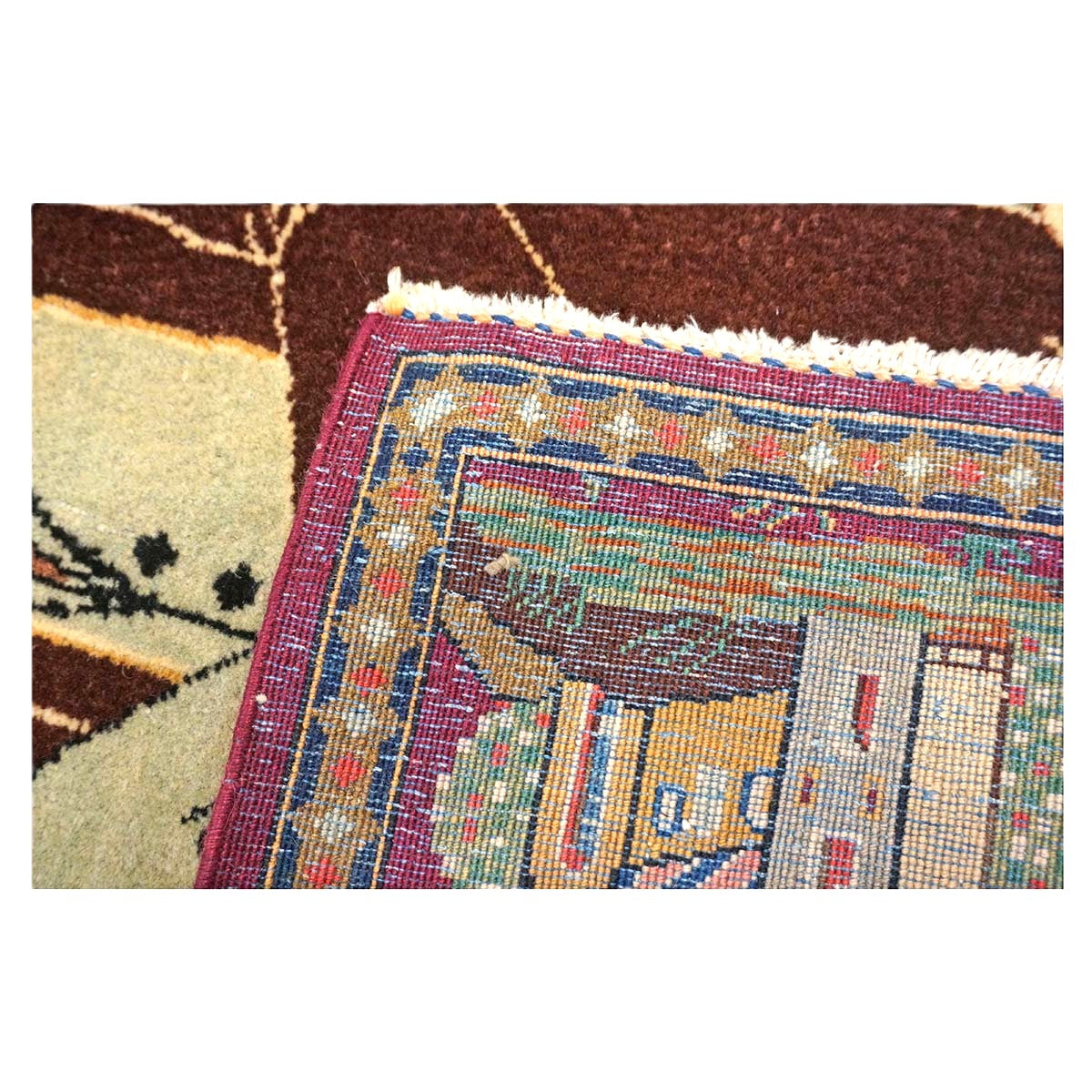 Antique Persian Kashan Wool 4X7 Multicolor Handmade Pictorial Area Rug #9900881