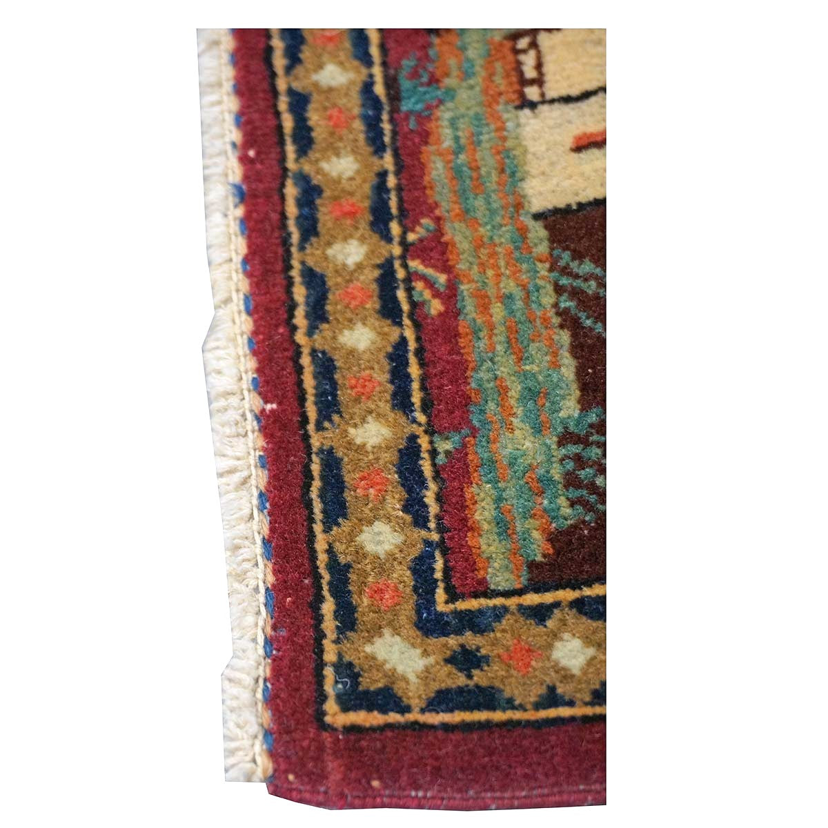 Antique Persian Kashan Wool 4X7 Multicolor Handmade Pictorial Area Rug #9900881