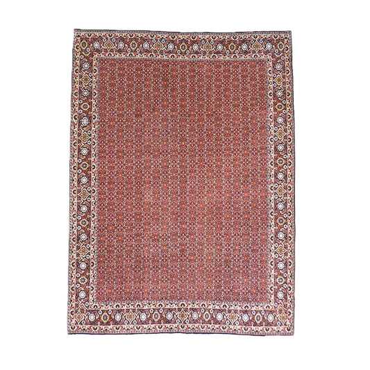 Persian Bijar Wool 8x11 Red, Ivory & Black Handmade Area Rug #9901158