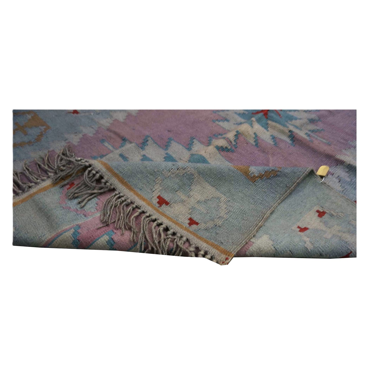 Anatolian Kilim Wool 4x6 Light Blue & Pink Handmade Area Rug # 9901967