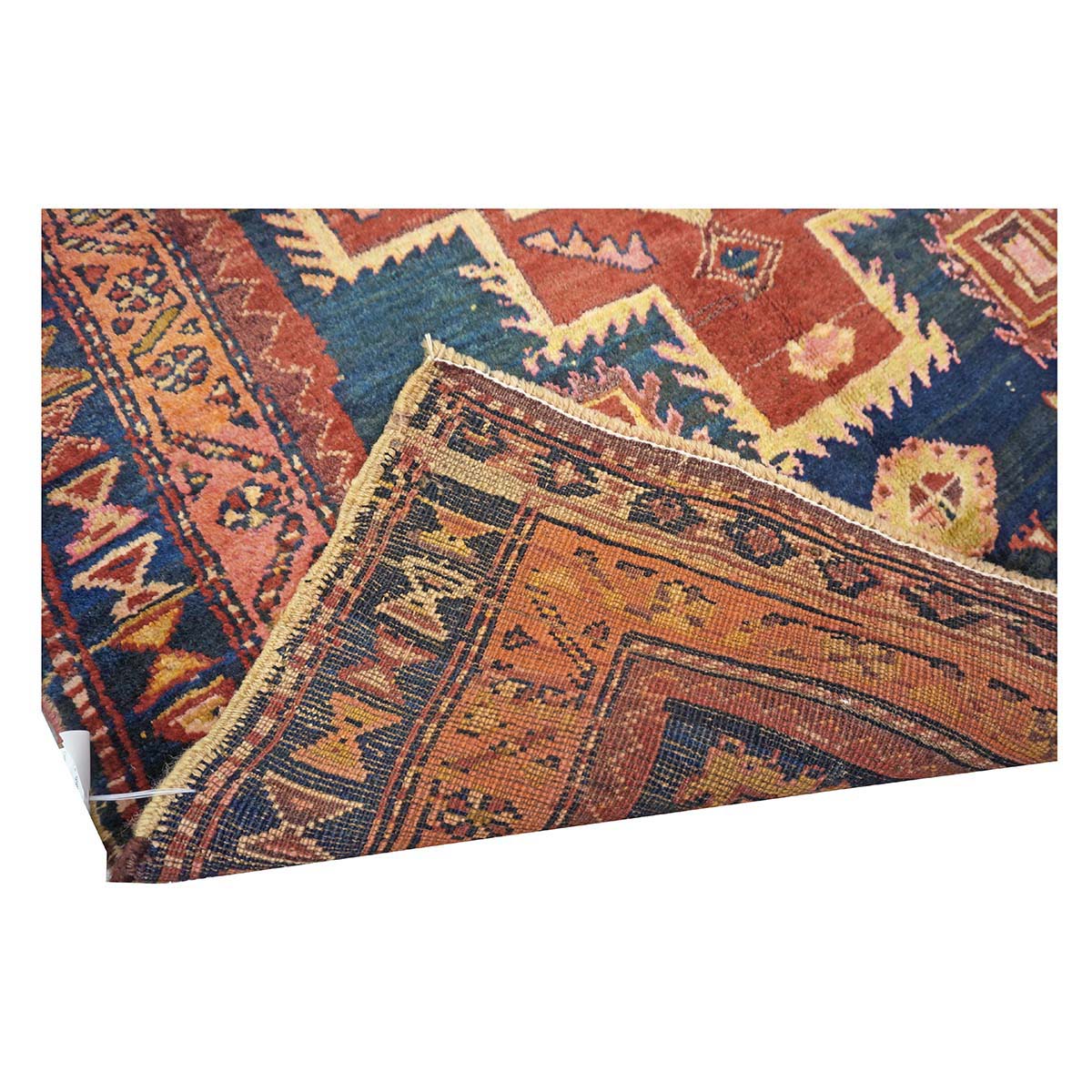 Antique Persian Meshkin Wool 4x13 Black & Red Handmade Gallery Rug #9902043