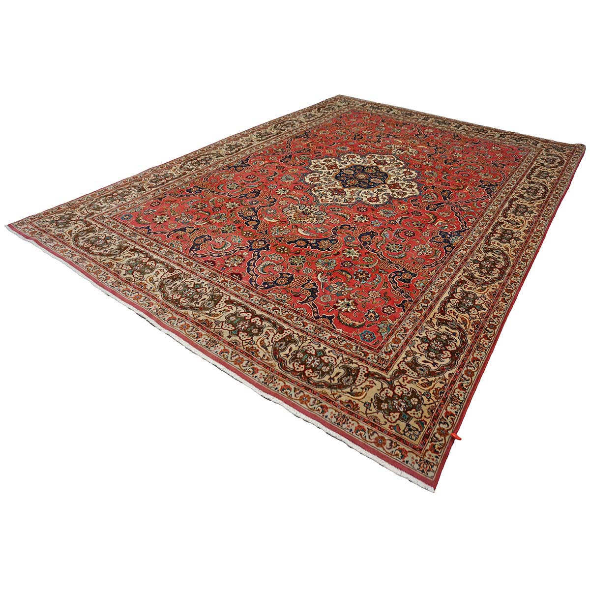 Antique Persian Tabriz Wool 8x12 Rose & Ivory Handmade Area Rug #9902101
