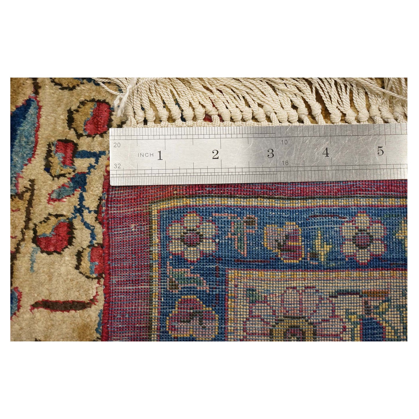 Antique Persian Kashan Silk 10X14 Ivory, Pink, Blue, Green & Brown Handmade Area Rug #9902126