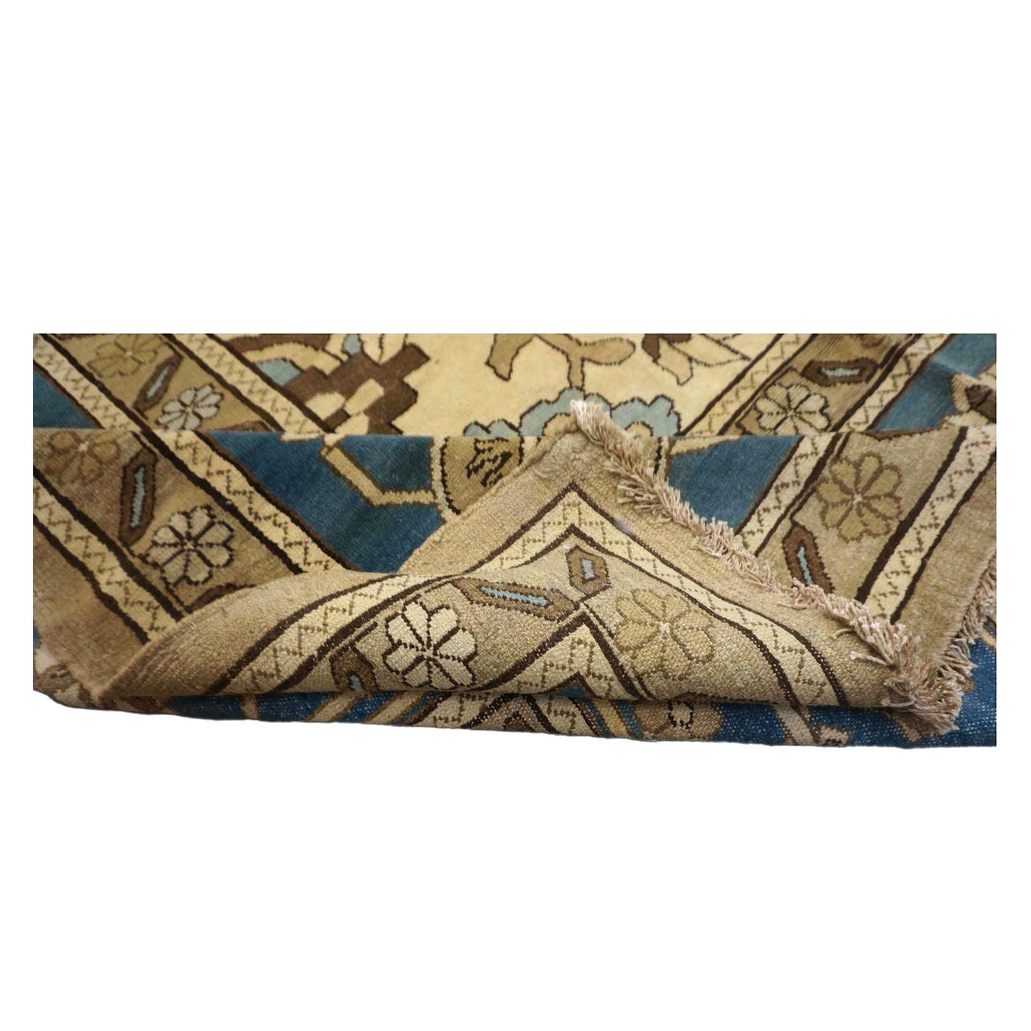 Persian Serapi Wool 15x16 Ivory, Taupe & Teal Handmade Oversized Area Rug #9902174