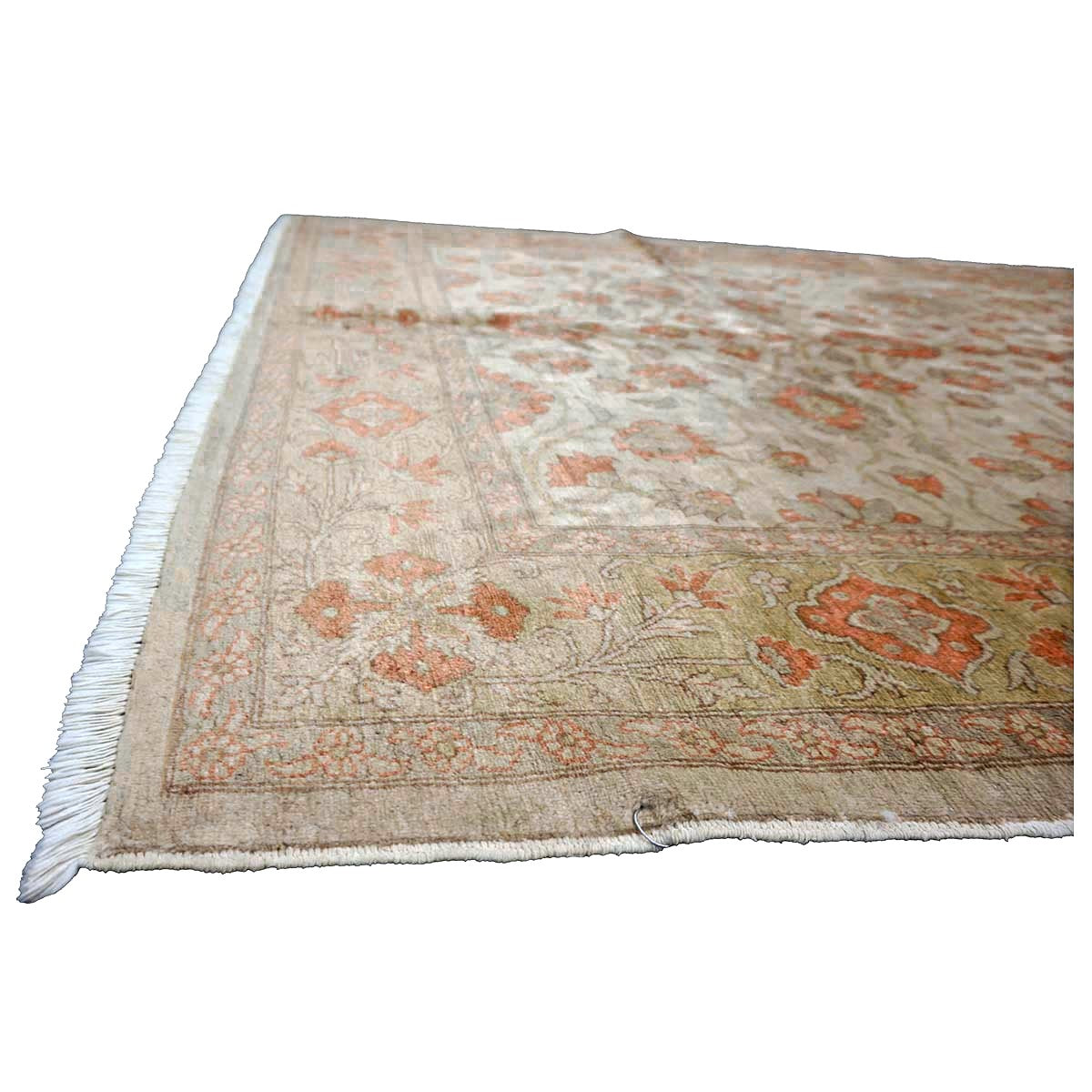 Persian Tabriz Haji Jalili Wool 6x8 Ivory, Orange & Camel Handmade Area Rug #9902200