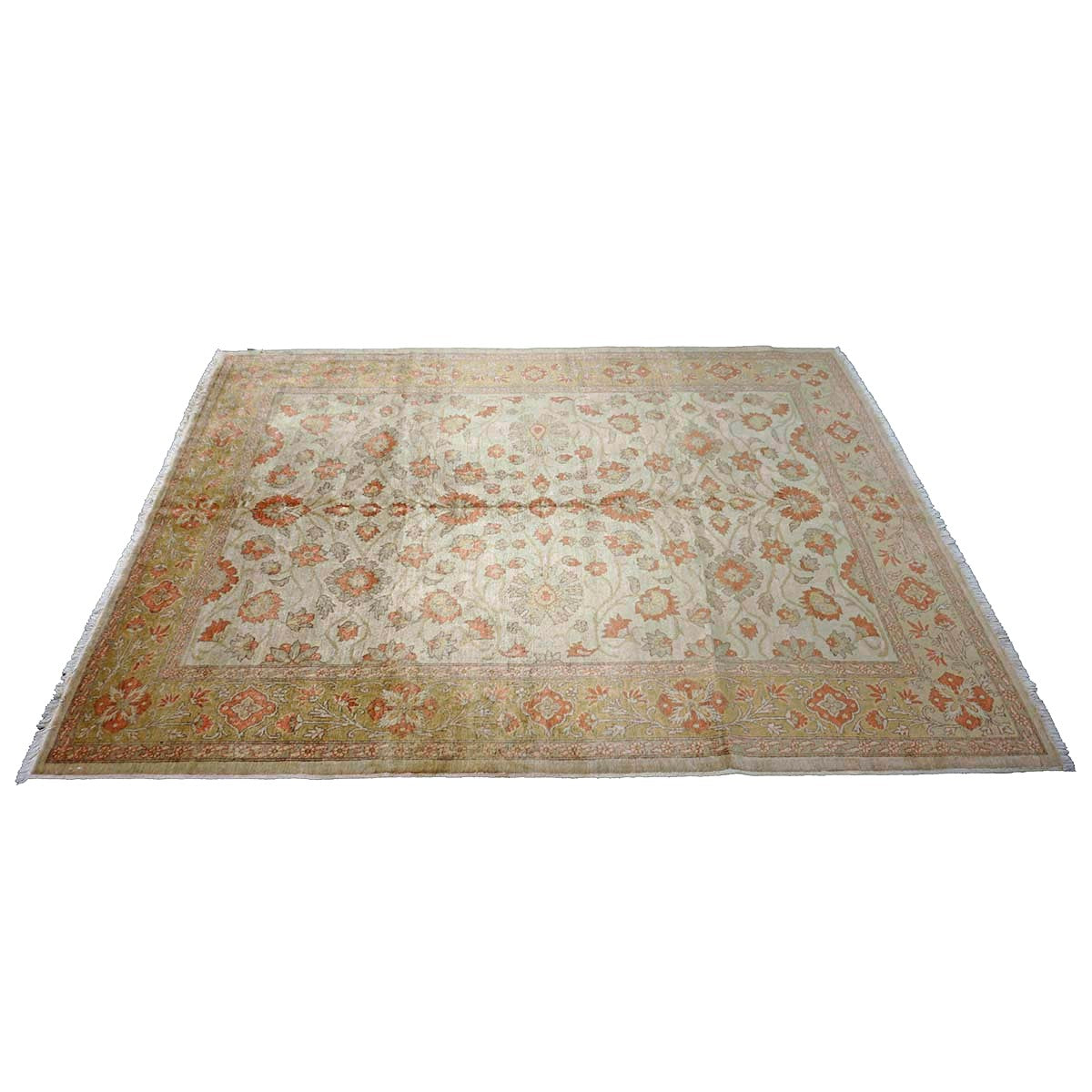 Persian Tabriz Haji Jalili Wool 6x8 Ivory, Orange & Camel Handmade Area Rug #9902200