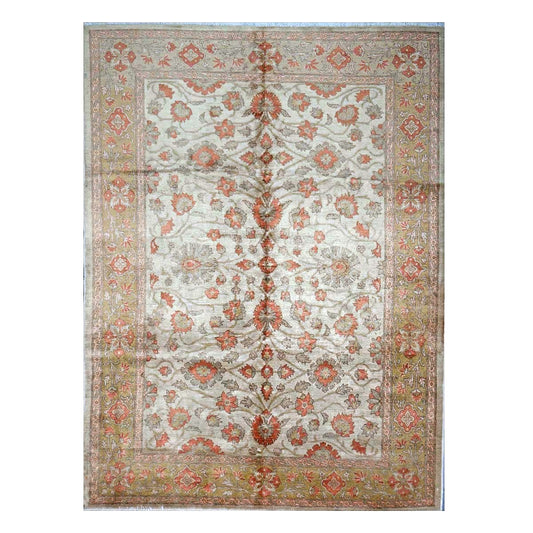 Persian Tabriz Haji Jalili Wool 6x8 Ivory, Orange & Camel Handmade Area Rug #9902200