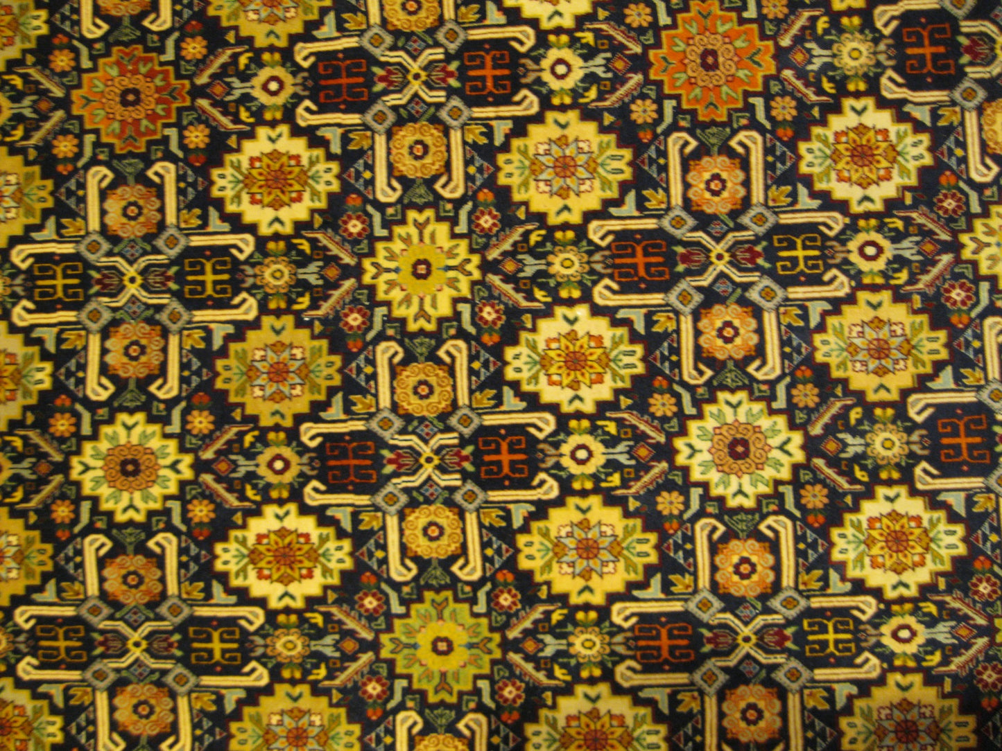 Antique Persian Tabriz Wool 10 x 12  Navy Blue, Yellow, Brown & Ivory Handmade Area Rug #9902234