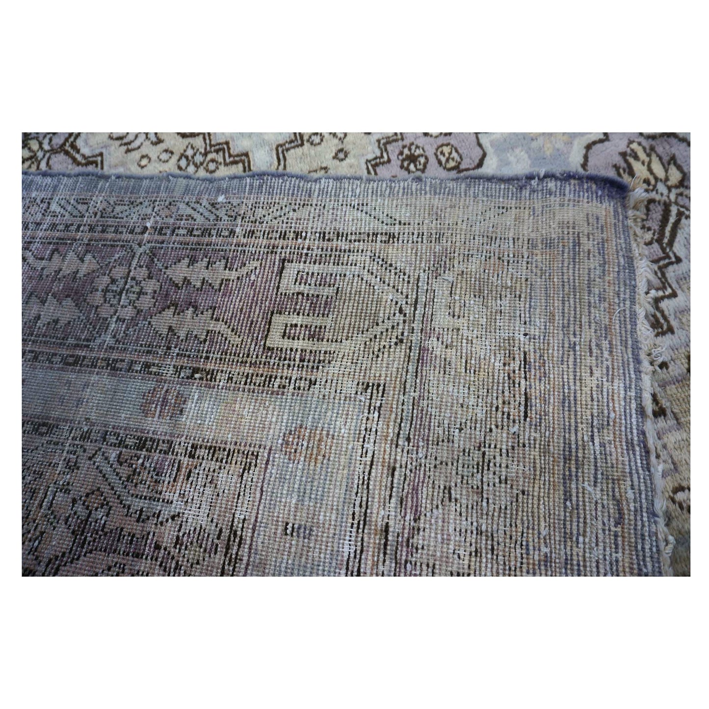Antique East Turkestani Khotan Wool 9x18 Ivory, Taupe & Brown Handmade Gallery Rug #9902353