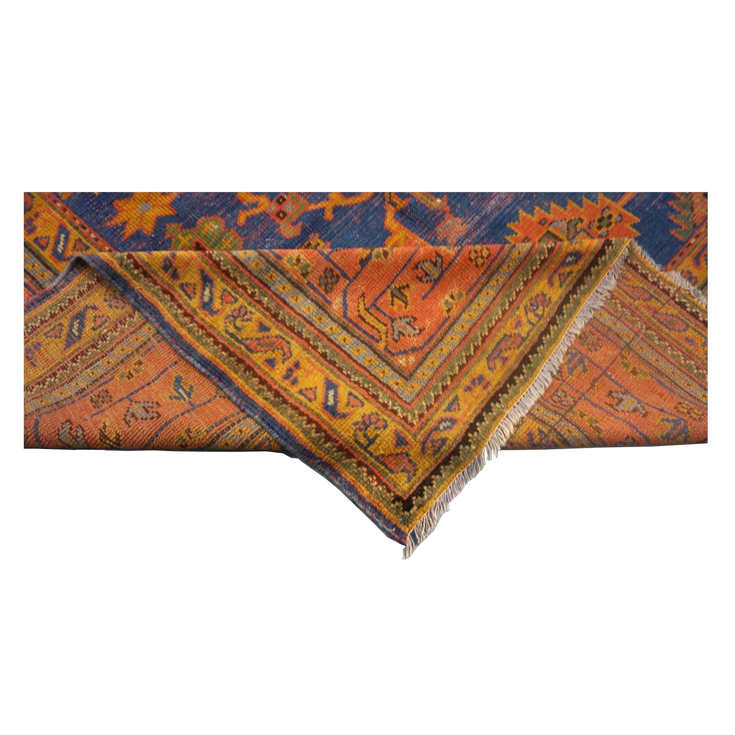 Turkish Oushak Wool 10x14 Orange, Yellow & Blue Handmade Area Rug #9902399