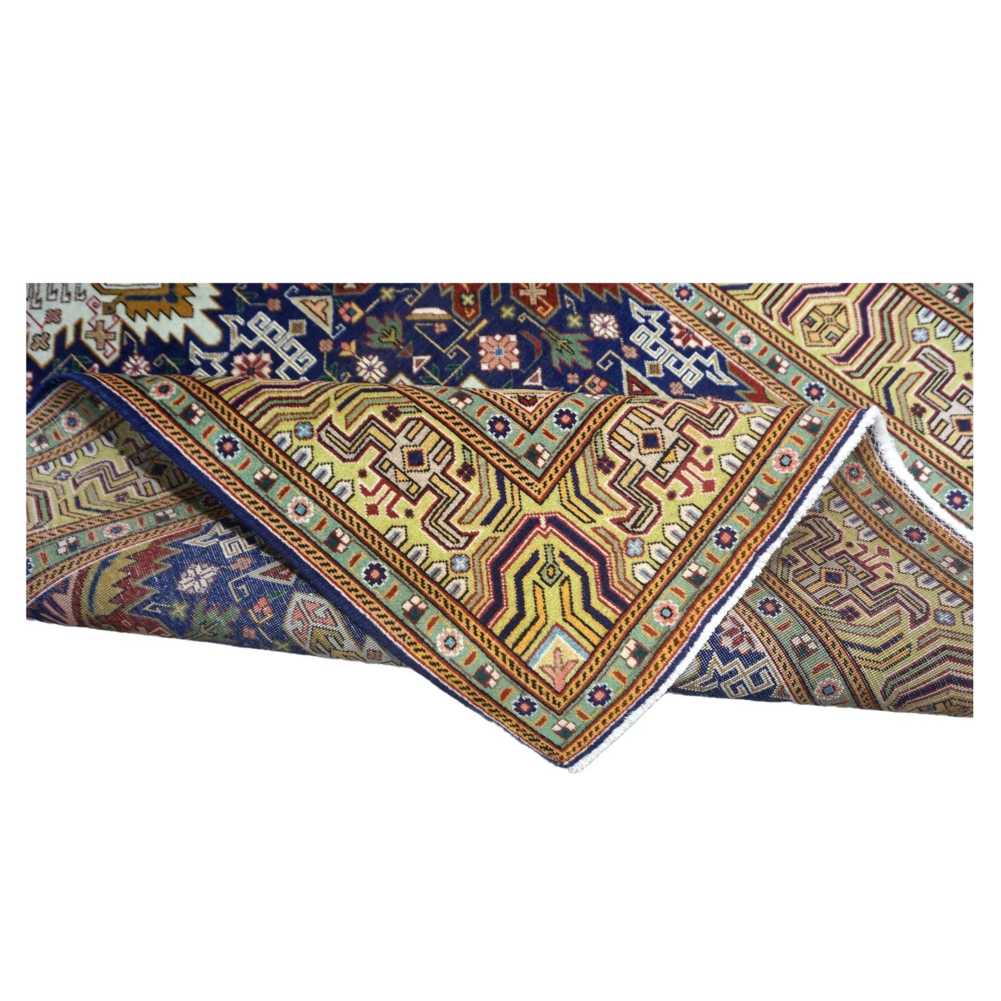 Antique Persian Tabriz Wool 3x5 Navy, Red & Gold Handmade Area Rug #9902406