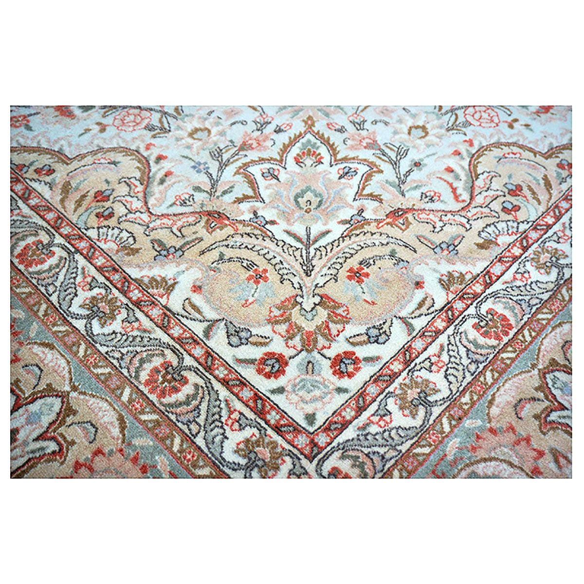 Antique Persian Tabriz Wool 10x13 Tan and Ivory Handmade Area Rug #9902412
