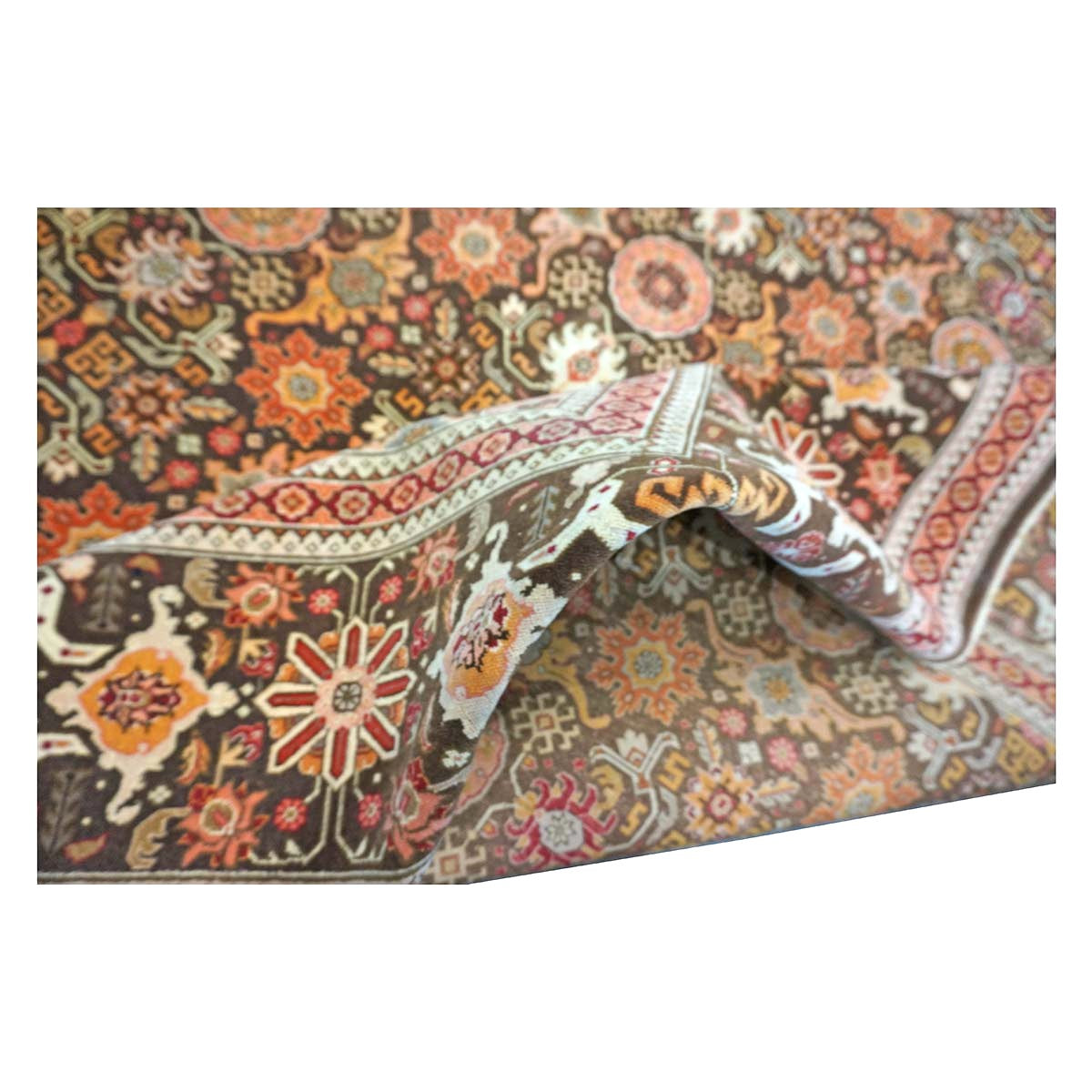 Persian Tabriz Wool 8x11 Orange & Ivory Handmade Area Rug #9902518