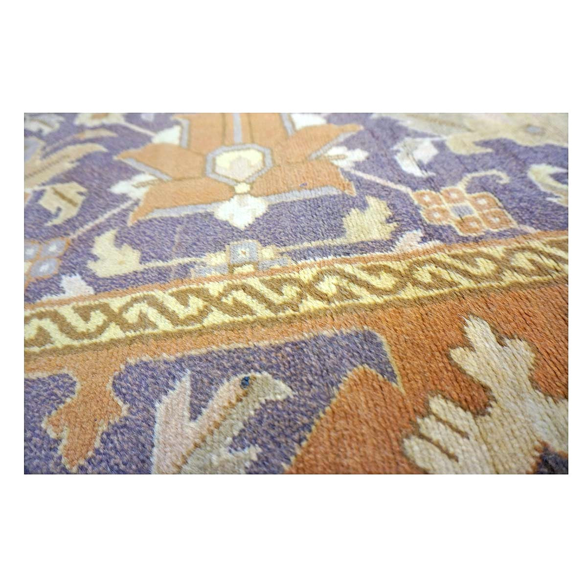 Antique Austrian Mahal Wool 10x28 Purple, Ivory & Rust Handmade Gallery Rug #9902583