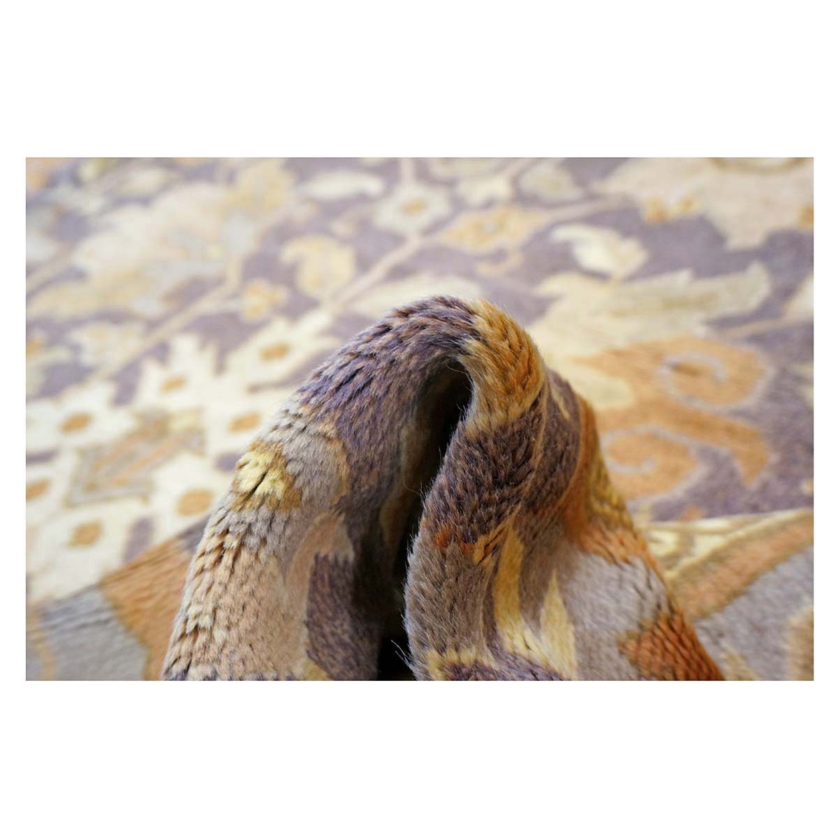 Antique Austrian Mahal Wool 10x28 Purple, Ivory & Rust Handmade Gallery Rug #9902583