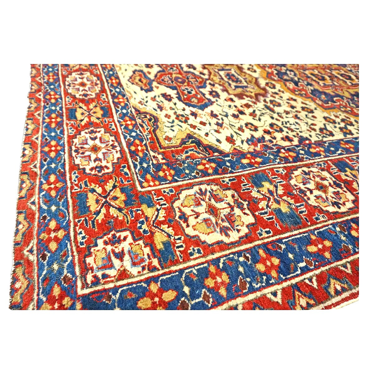 Antique Persian Baktiari Wool 5x9 Ivory & Red Handmade Area Rug #9902616