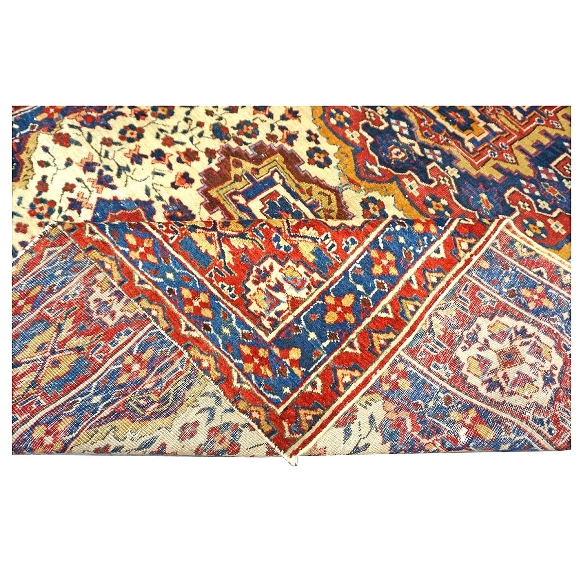 Antique Persian Baktiari Wool 5x9 Ivory & Red Handmade Area Rug #9902616