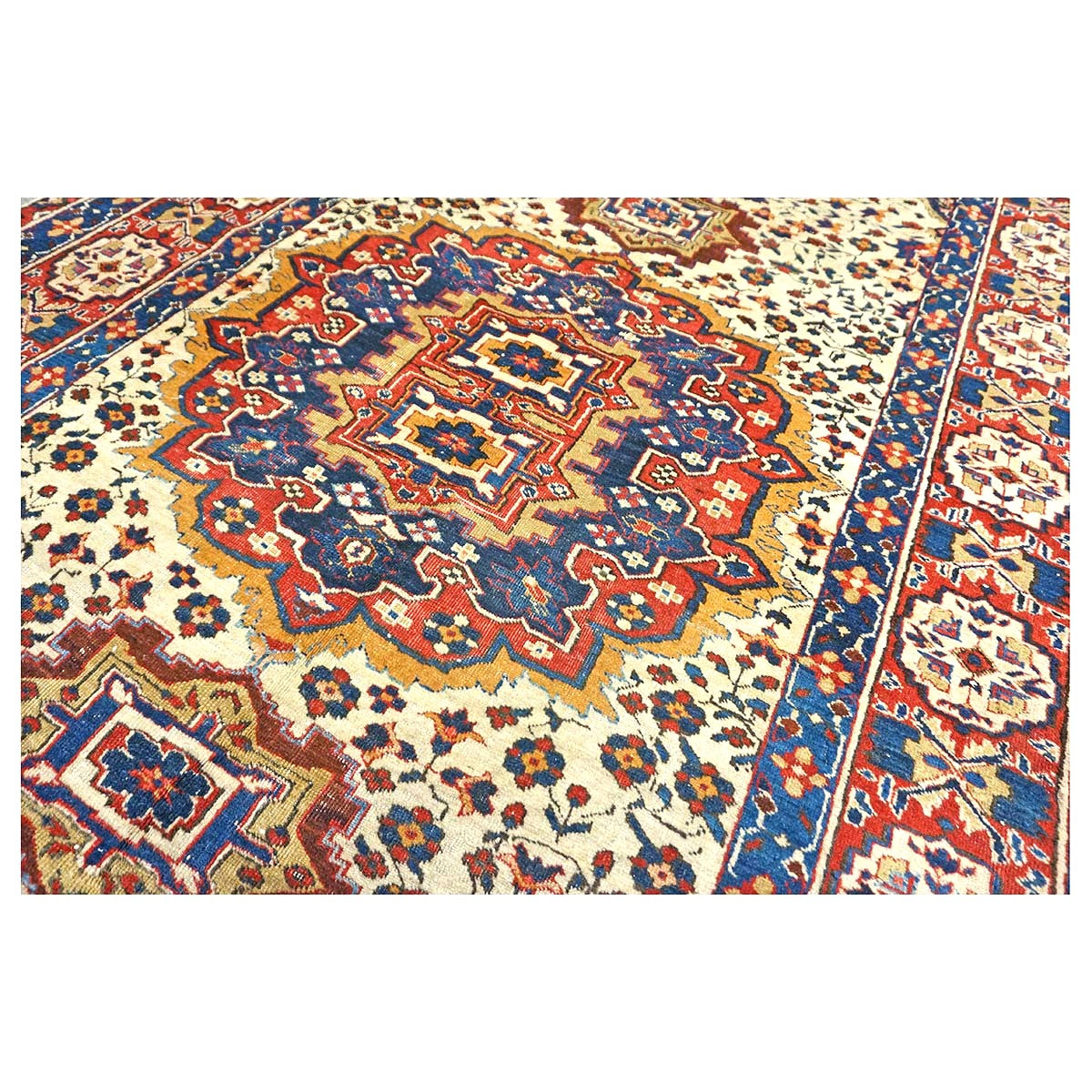 Antique Persian Baktiari Wool 5x9 Ivory & Red Handmade Area Rug #9902616