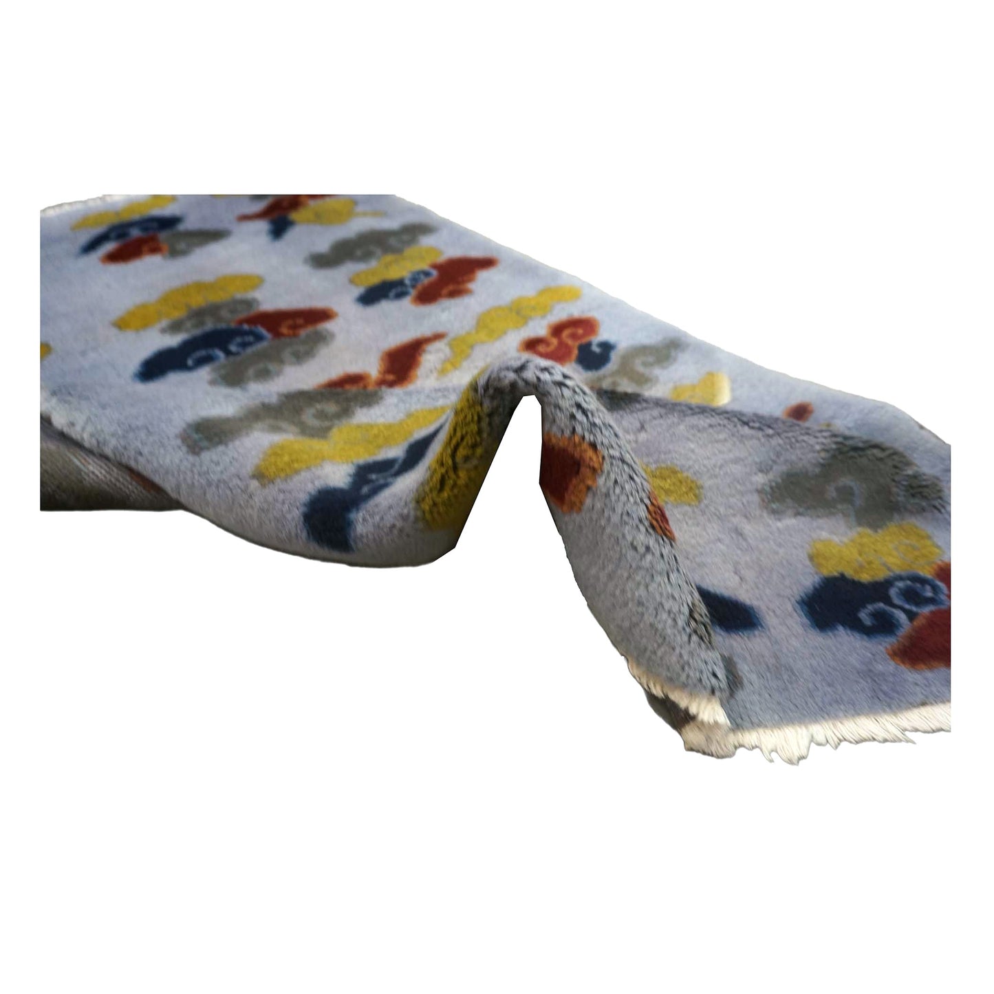 Tibetan Slate-Overdye Wool 3x5 Red, Blue & Yellow Handmade Area Rug # 9902655