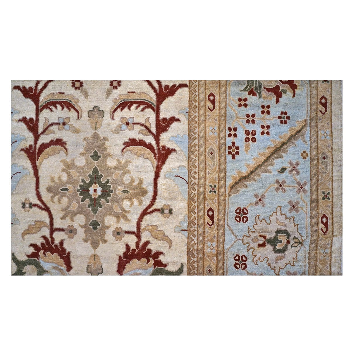 Afghan Sultanabad Wool 10x14 Blue, Ivory & Rust Handmade Area Rug #9902766