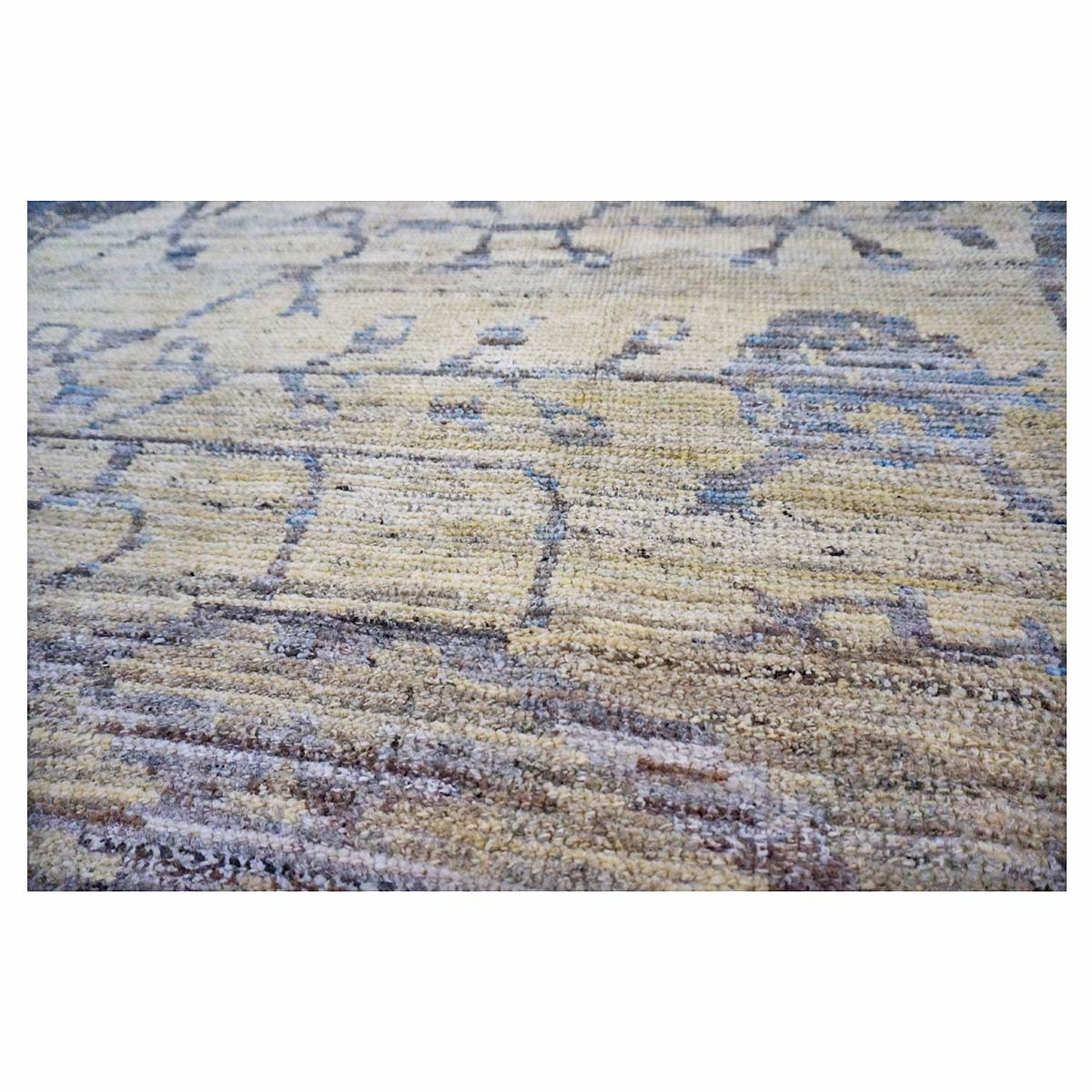 21st Century Turkish Oushak 8x12 Yellow, Blue, & Charcoal Area Rug #1144071 image 7
