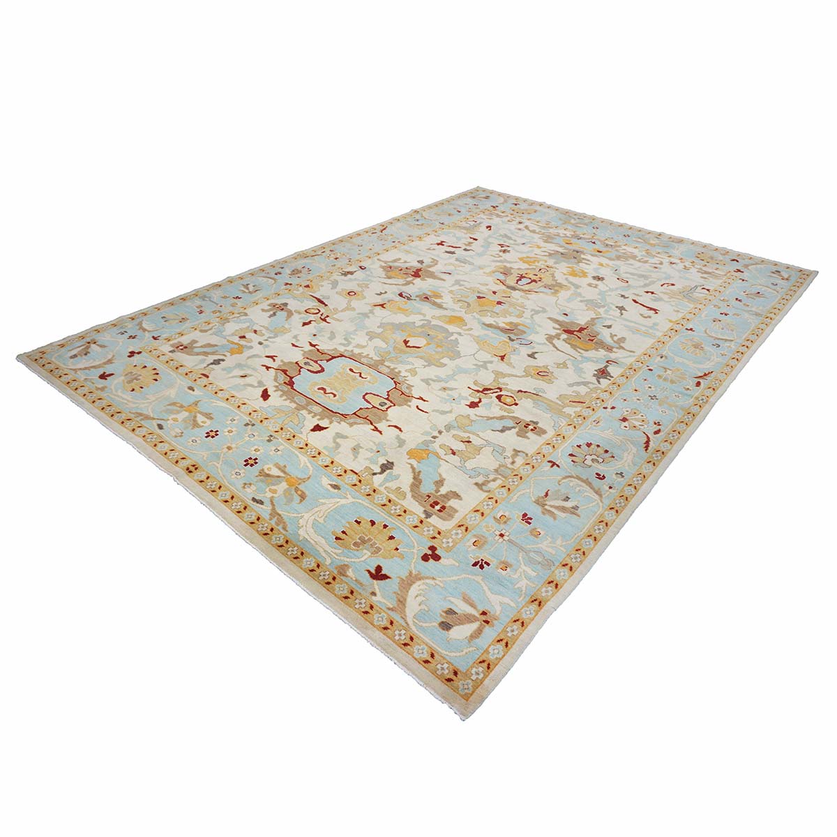 Sultanabad Master 10x14 Blue & Ivory Handmade Area Rug #1143655 image 2