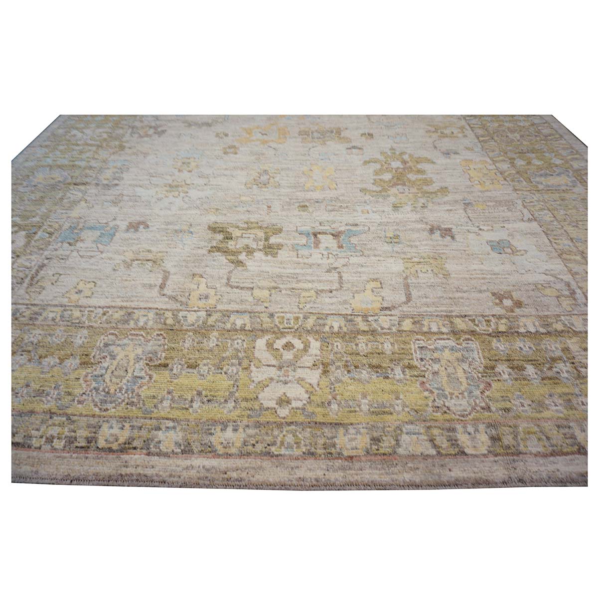 21st Century Turkish Oushak 10X13 Ivory, & Khaki Handmade Area Rug #1144096 image 2