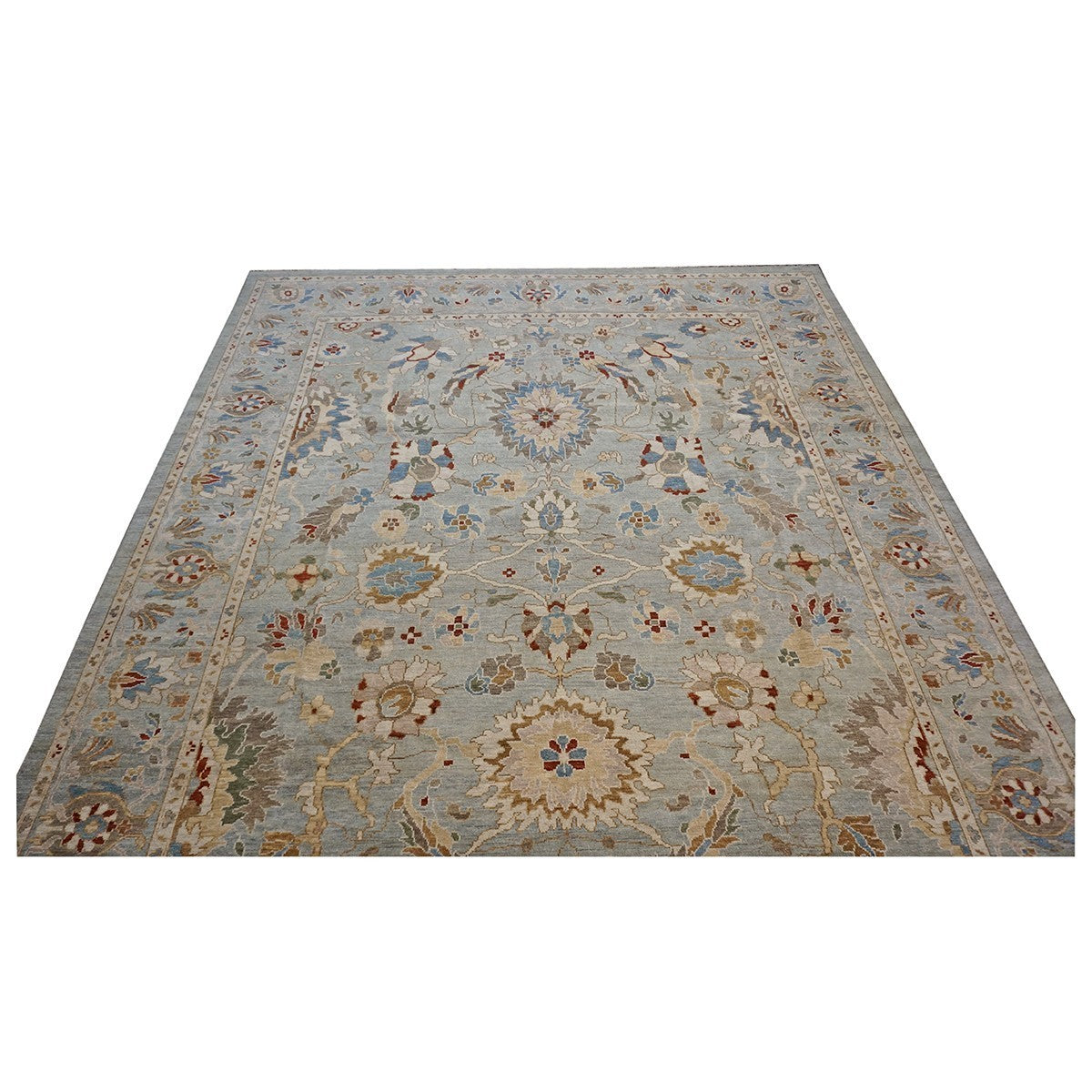 Sultanabad 9X12 Slate, Ivory, Blue, Red Handmade Area Rug #1143280 image 2