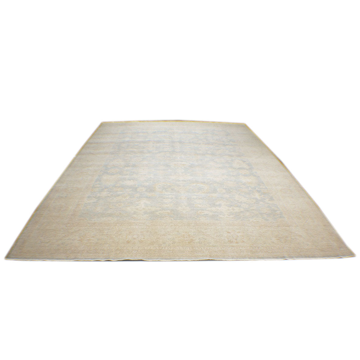 Afghan Oushak 12x15 Blue & Ivory Handmade Area Rug #1142741 image 2