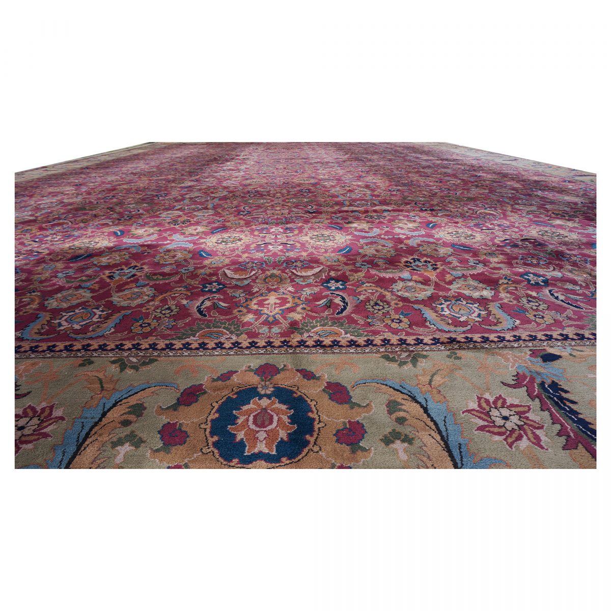 20th Century Palace sized Antique Laristan Wool Handmade Rug 26x42 image 5