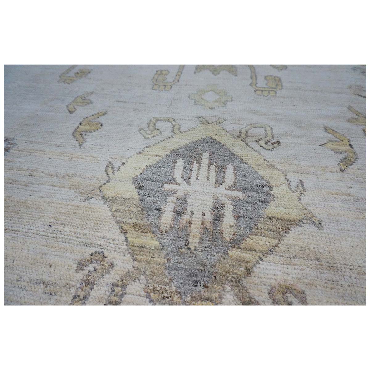 21st Century Turkish Oushak 9X13 Gold, Gray & Ivory Handmade Area Rug #1144138 image 5