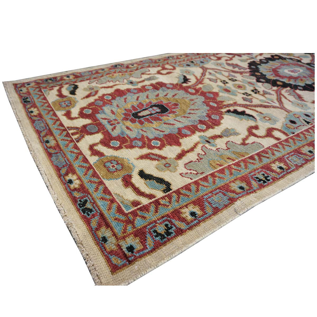 21st Century Sultanabad 3x12 Ivory, Red, & Blue Hall Runner #1143661 image 7
