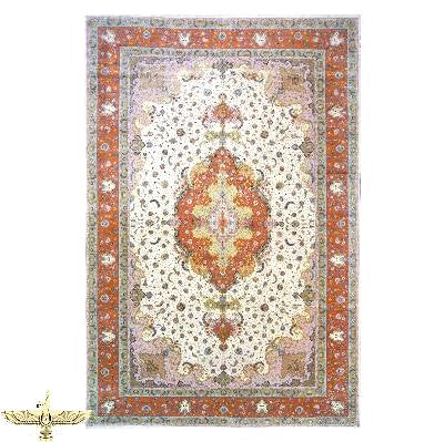 Persian Tabriz Wool 13x20 Ivory, Salmon, Pink & Green Handmade Oversized Area Rug #1141494