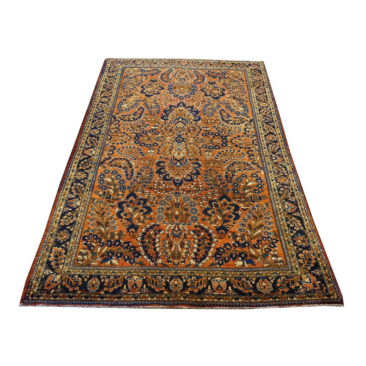 Antique Persian Sarouk 4X7 Rust color Area Rug #9902298 image 2