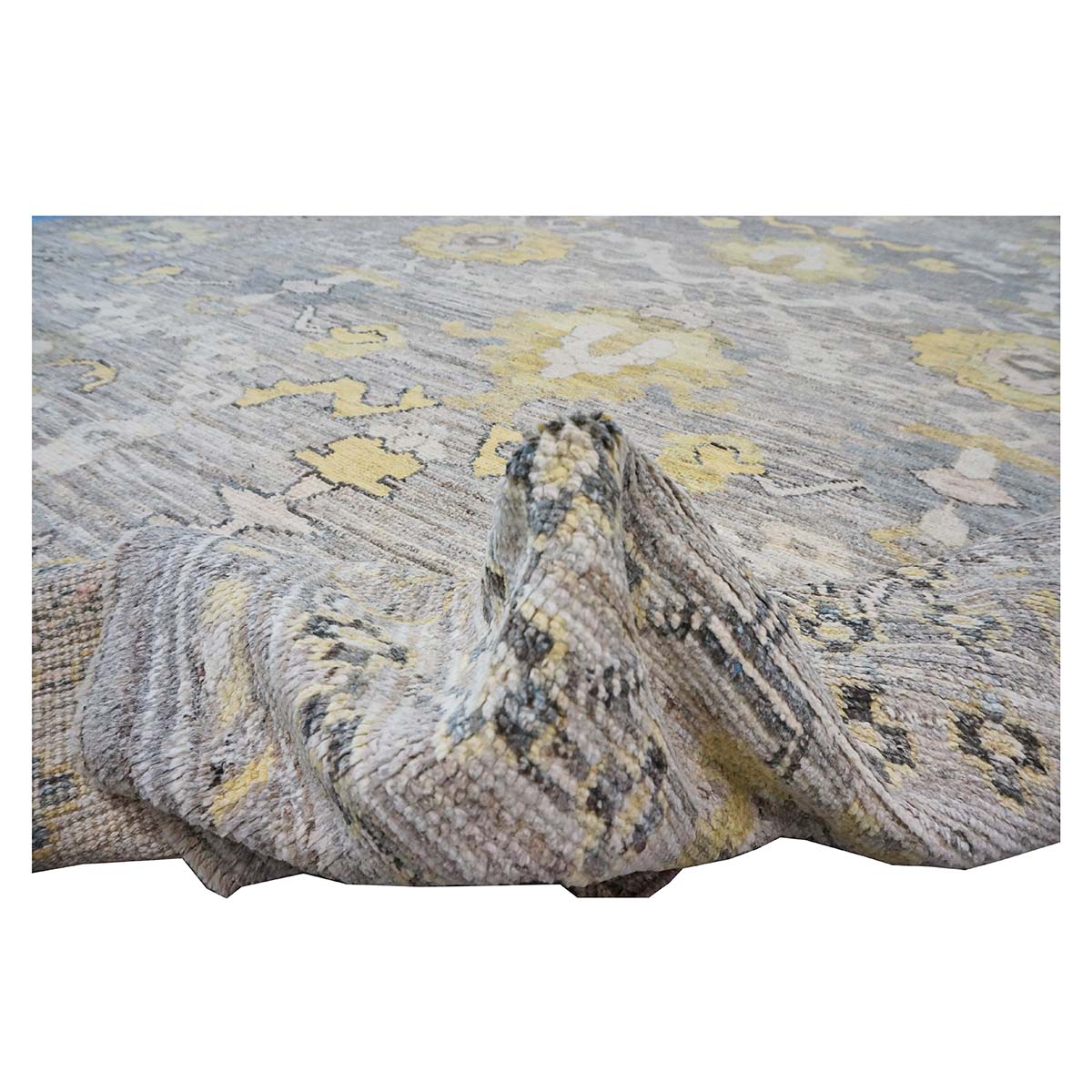 21st Century Turkish Oushak 9X13 Gold, Ivory & Gray Handmade Runner Rug #1144083 image 10