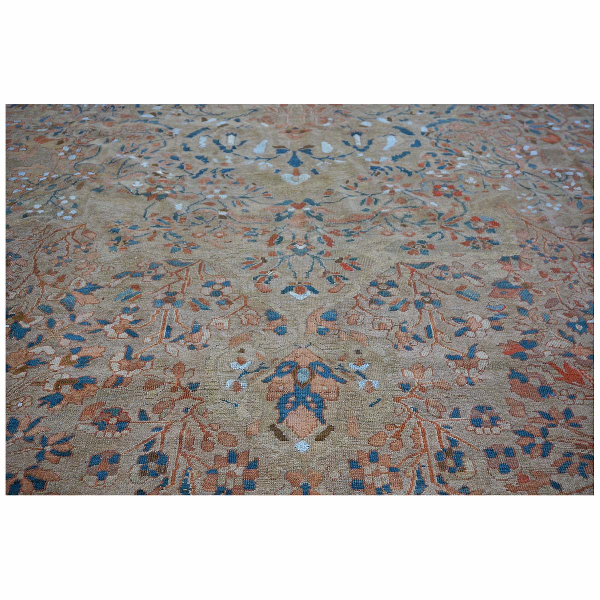 Antique Ziegler Sultanabad 15X21 Wool&Silk Tan Palace Size Rug #9902456 image 13
