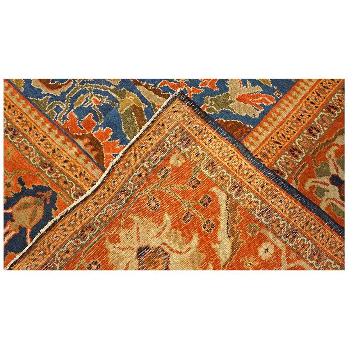 Antique Persian Ziegler Sultanabad 12x15 Orange & Blue Area Rug #1143805 image 6