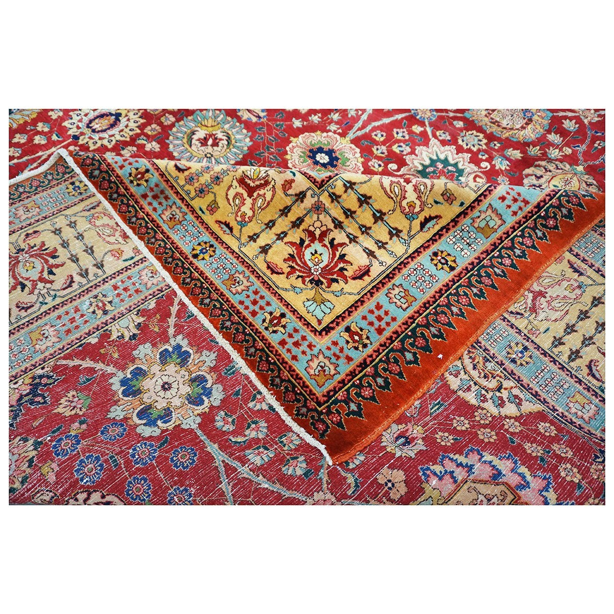 Antique Persian Tabriz Pahlavi 10X13 Red Area Rug #1142546 image 8